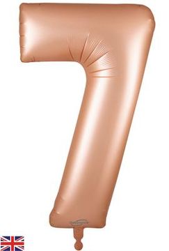 Oaktree 34inch Number 7 Satin Pastel Rose Quartz - Foil Balloons
